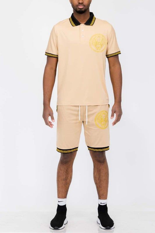 LionStride Cotton Polo & Shorts Combo